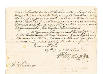 WASHINGTON, GEORGE. Autograph Letter Signed, G:Washington, to Edward Snickers,